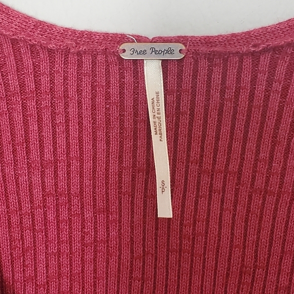 Free People Red Ribbed Top ASO Kelly Alrich on The Society Size S - Picture 6 of 10